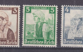 Saksa reich 1935 579-581 postituoreena.
