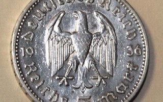 Saksa 5 DM 1936 hopeaa