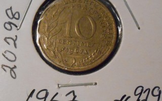 RANSKA  10 Centimes  v.1967  KM#929  Circ