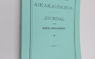 Suomalais-ugrilaisen seuran aikakauskirja journal de la s...