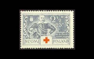 186 ** Punainen risti 2 1/2mk+25p (1934)