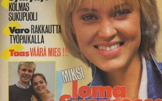 Me Naiset n:o 30 1985 Tamara Lund. Kauko Röyhkä. Miss Suomi.