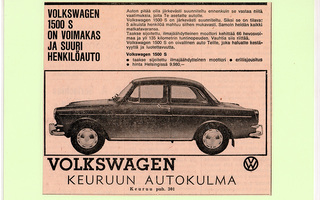 Volkswagen 1500 S - lehtimainos A5 laminoitu