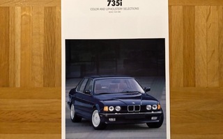 Esite BMW E32 735i 7-sarja värikartta 1987 700-sarja