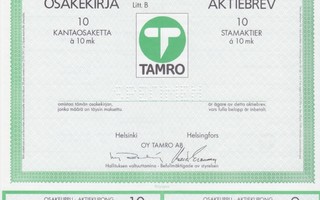 1989 Tamro Oy spec, Helsinki pörssi osakekirja