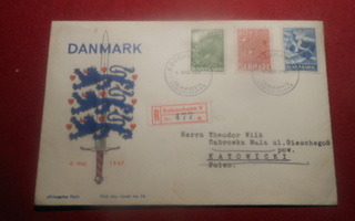 FDC  Tanska  1947