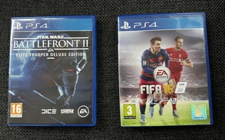 Battlefront II ja FIFA 16 PS 4 - pelit