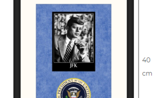 Uusi John F. Kennedy JFK taidetaulu kehystetty