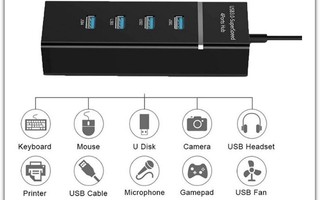 Uusi tukeva 4-porttinen USB hubi