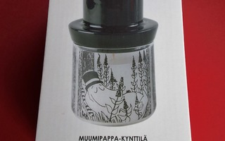 MUUMIPAPPA-KYNTTILÄ SAMMUTTAJAKANNELLA,Lue kuvaus!