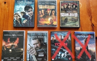ERÄ JÄNNITYS JA TOIMINTA DVD:TÄ; Harry Potter, Robin Hood...