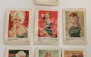 HELLAS Jenkki Serie X keräilykuvia Brigitte Bardot no. 27-33