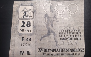 Pääsylippu Helsingin olympialaisiin