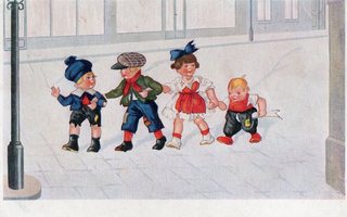Vanha postikortti- lapsukaisia