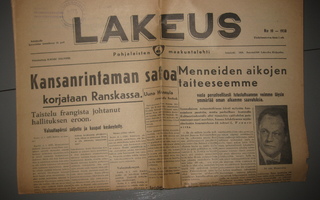 Sanomalehti  Lakeus  15.1.1938  (IKL)