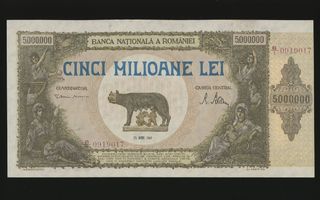 Romania 5 000 000 Lei 1947 P61, aUNC