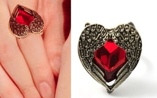 80  .. Lady Women's Fashion Red Love Heart Angel ... Sormus