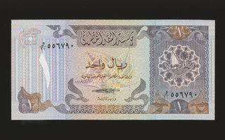 Qatar 1 Riyal 1985, P13b, UNC