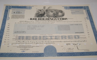 Osakekirja Yhdysvallat RJR Holding Corporation 1990