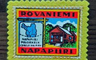 Rovaniemi Napapiiri vintage kangasmerkki