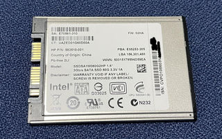 SSD 1.8 Inch 80Gb microSATA Intel  X18-M SSDSA1M080G2HP