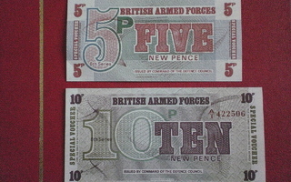 Englanti armeijan voucher seteleitä 2 kpl