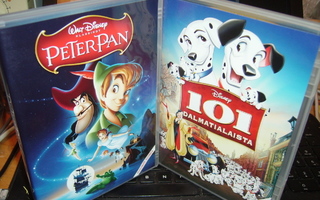 2 kpl DVD Disney : Peter Pan & 101 Dalmatialaista