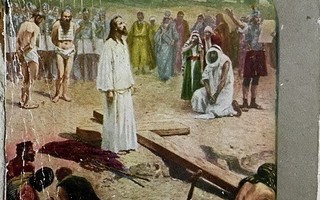 Jeesuksen viimeiset hetket ennen ristiinaulitsemista kortti