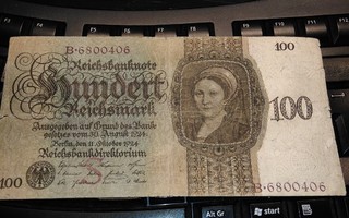 Saksa Germany 100 Reichsmark 1924 sn406