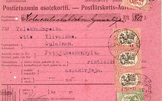 1920 postiennakkoasiakirjoja M17 1mk ym, Oulu