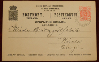 Ehiökortti 1892 Finsk Postkupen  > Virala