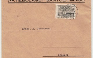 1935 Kalevala 2 mk kirje - AKTIEBOLAGET SANTOS, HANGÖ