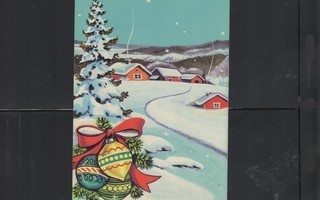 Retro Postikortti Rauhallista joulua. Kulkematon