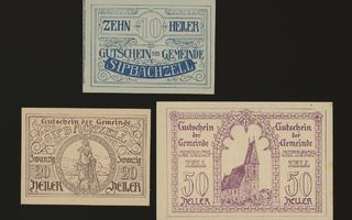 Itävalta Notgeld 10, 20, 50 Heller, Sipbachzell 1920