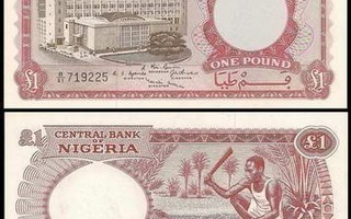 Nigeria 1 Pound 1967 P8 sn225 UNC ALE!
