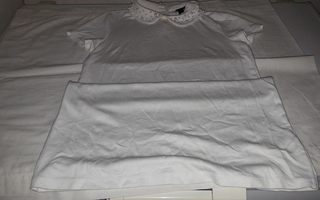 Toppi / t-paita : valkoinen pitkä toppi / mekko koko XS