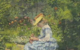 Camille Pissarro: Tyttö istuu puutarhassa, 1872
