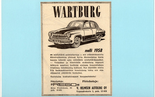 Wartburg malli 1958 - lehtimainos A5 laminoitu