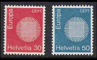 Sveitsi 923-4 ** Europa (1970)