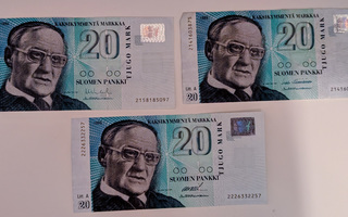 20 Markkaa 1993 3kpl