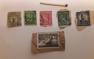 Vanha postimerkki x 6