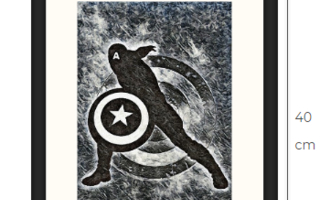 Captain America taidetaulu koko noin 30 cm x 40 cm