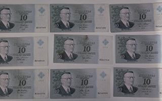 10 Markkaa 1963 16kpl