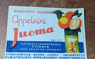 Appelsiini juomaa P. N. A. Siltala Lappeenranta