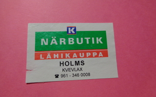 TT-etiketti K Närbutik Lähikauppa Holms, Kvevlax