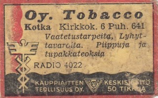 Kotka, Oy. Tobacco, Radio 4022  b303