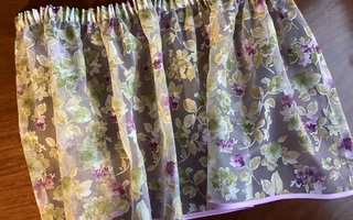Vihreä violetti kukallinen kappa 60 cm leveä