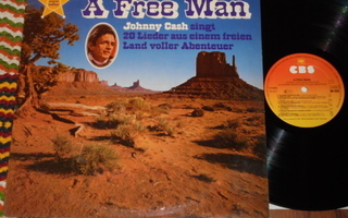 JOHNNY CASH - A Free Man - LP 1981 rockabilly EX-