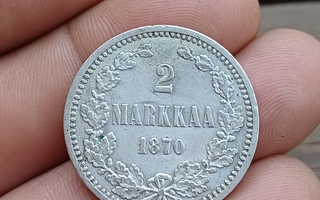 2 Markkaa 1870 hopeaa.