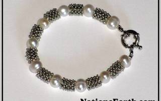 White 8-9mm Cultured Potato Pearls Bracelet *NEW*